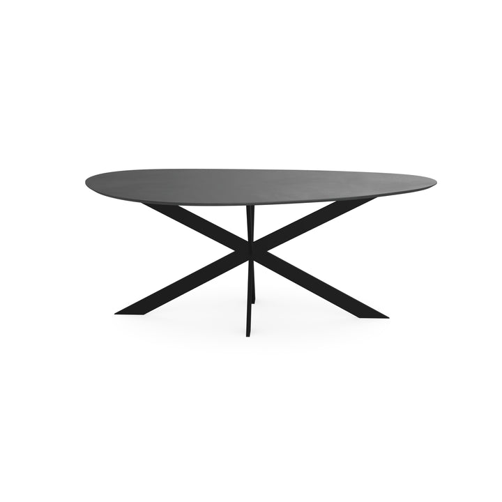 Melamine eettafel beton donker - Kiezel Type A - Matrix ultra dun onderstel - {{ product.type }} - Kas20