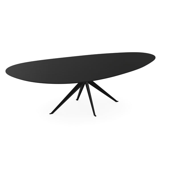 Melamine eettafel eiken zwart - Kiezel Type A - Anna onderstel