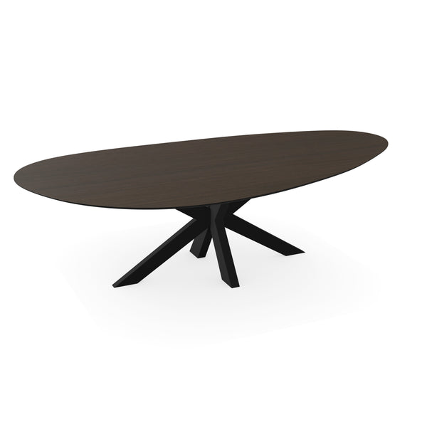 Melamine eettafel eiken bruin - Kiezel Type A - Matrix dun onderstel - {{ product.type }} - Kas20