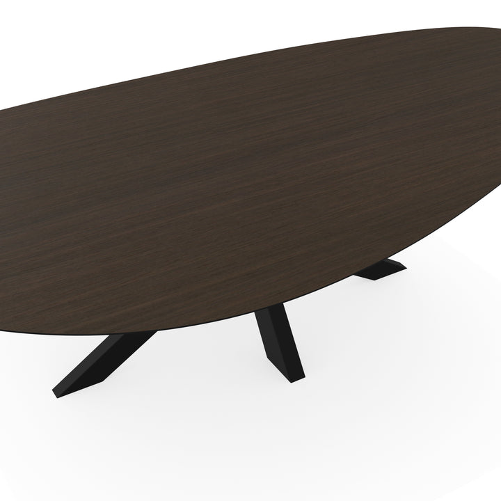 Melamine eettafel eiken bruin - Kiezel Type A - Matrix dun onderstel - {{ product.type }} - Kas20