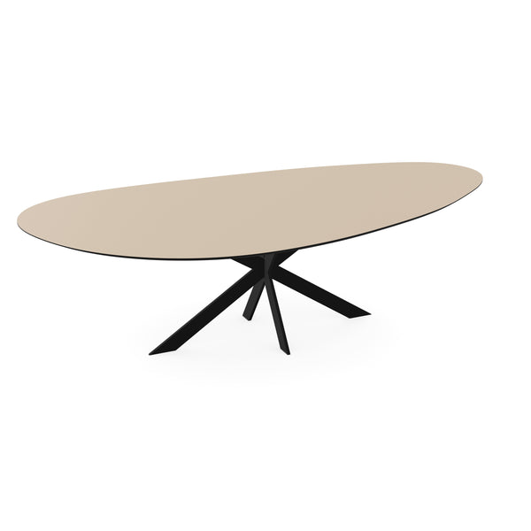 Melamine eettafel beige - Kiezel Type A - Matrix ultra dun onderstel