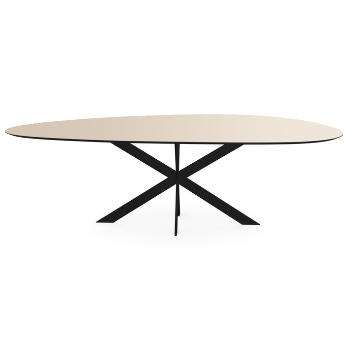 Melamine eettafel beige - Kiezel Type A - Matrix ultra dun onderstel - {{ product.type }} - Kas20