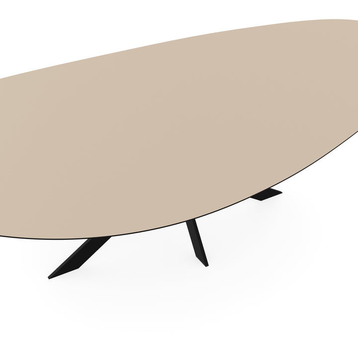 Melamine eettafel beige - Kiezel Type A - Matrix ultra dun onderstel - {{ product.type }} - Kas20