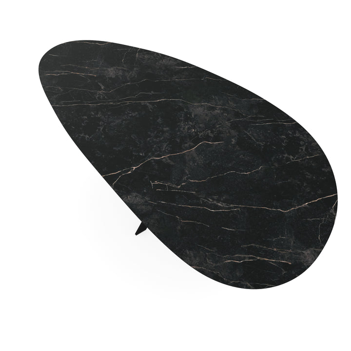 Melamine eettafel marmer zwart - Kiezel Type A - Matrix ultra dun onderstel - {{ product.type }} - Kas20