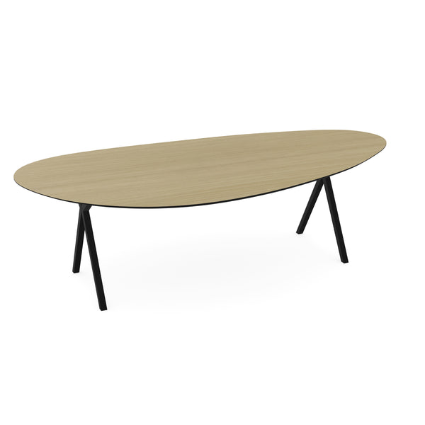 Melamine eettafel eiken licht - Kiezel Type A - Scissor onderstel