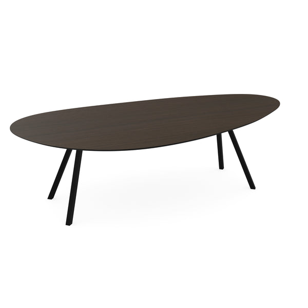 Melamine eettafel eiken bruin - Kiezel Type A - Schuine i onderstel