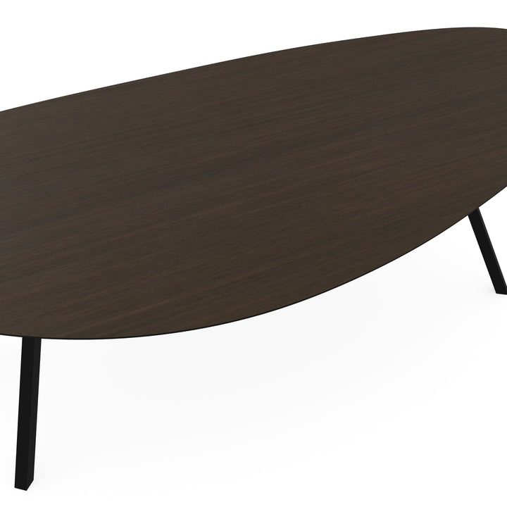 Melamine eettafel eiken bruin - Kiezel Type A - Schuine i onderstel - {{ product.type }} - Kas20