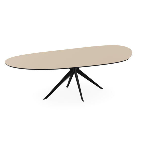 Melamine eettafel beige - Organisch Type A - Anna onderstel - {{ product.type }} - Kas20