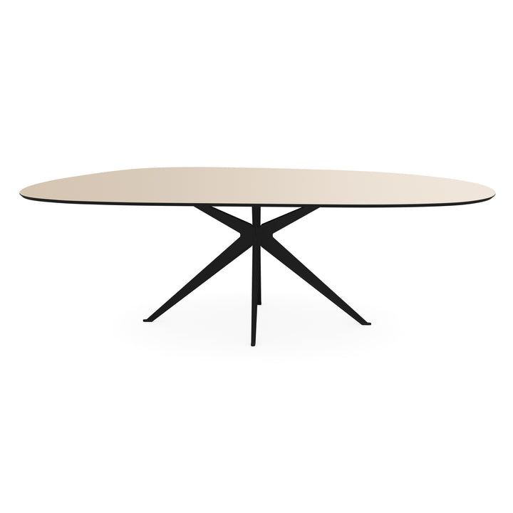 Melamine eettafel beige - Organisch Type A - Anna onderstel - {{ product.type }} - Kas20