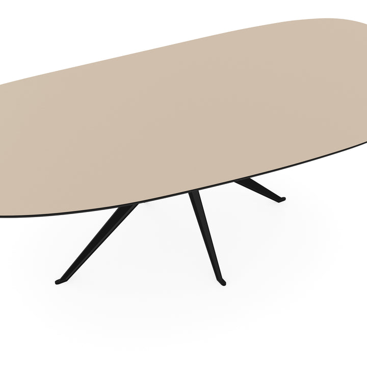 Melamine eettafel beige - Organisch Type A - Anna onderstel - {{ product.type }} - Kas20