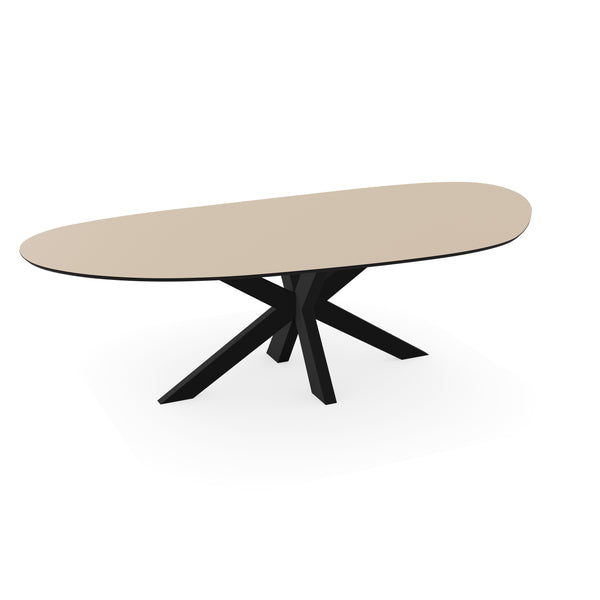 Melamine eettafel beige - Organisch Type A - Matrix dun onderstel - {{ product.type }} - Kas20