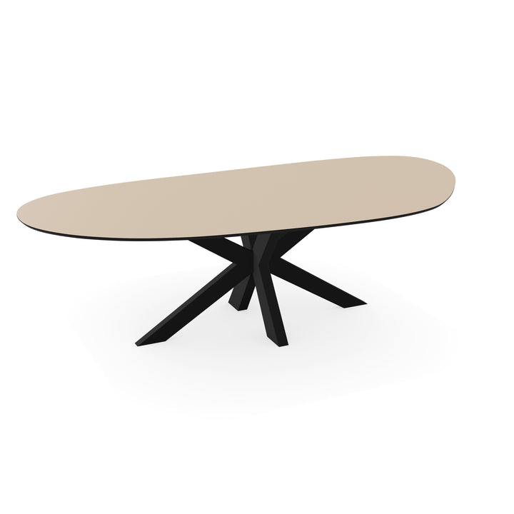 Melamine eettafel beige - Organisch Type A - Matrix dun onderstel - {{ product.type }} - Kas20