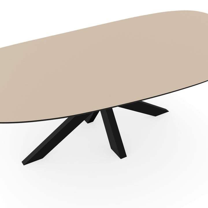 Melamine eettafel beige - Organisch Type A - Matrix dun onderstel - {{ product.type }} - Kas20