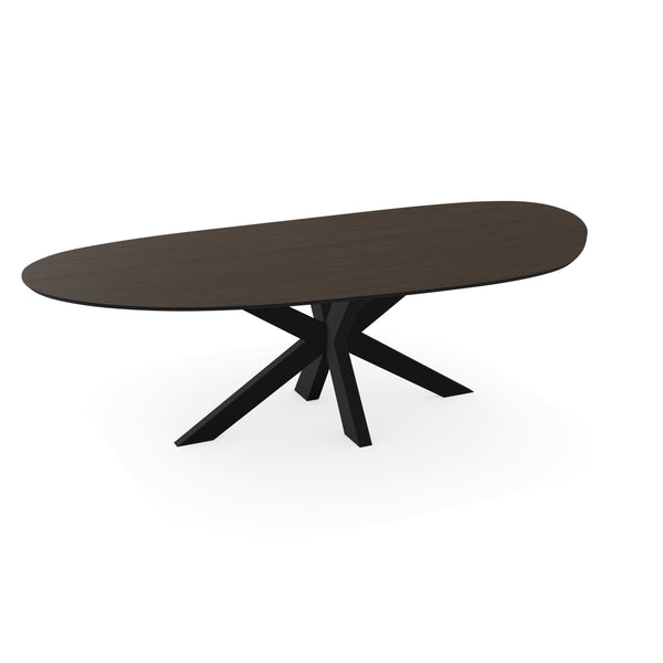 Melamine eettafel eiken bruin - Organisch Type A - Matrix dun onderstel - {{ product.type }} - Kas20