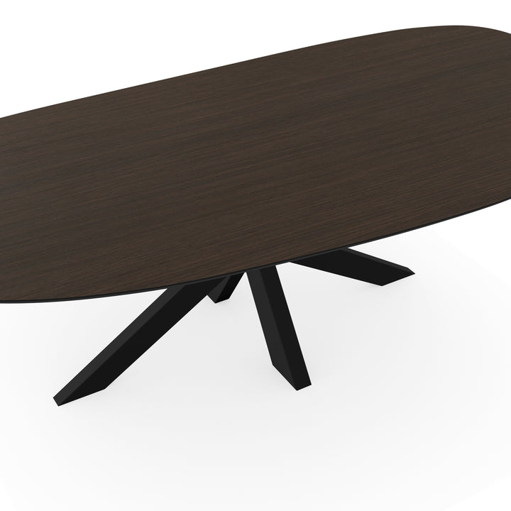 Melamine eettafel eiken bruin - Organisch Type A - Matrix dun onderstel - {{ product.type }} - Kas20