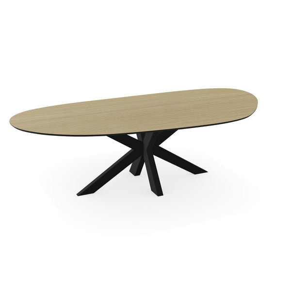 Melamine eettafel eiken licht - Organisch Type A - Matrix dun onderstel