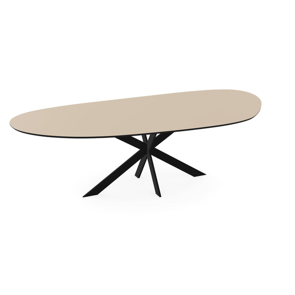 Melamine eettafel beige - Organisch Type A - Matrix ultra dun onderstel - {{ product.type }} - Kas20