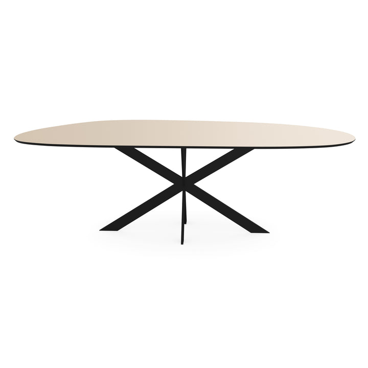 Melamine eettafel beige - Organisch Type A - Matrix ultra dun onderstel - {{ product.type }} - Kas20