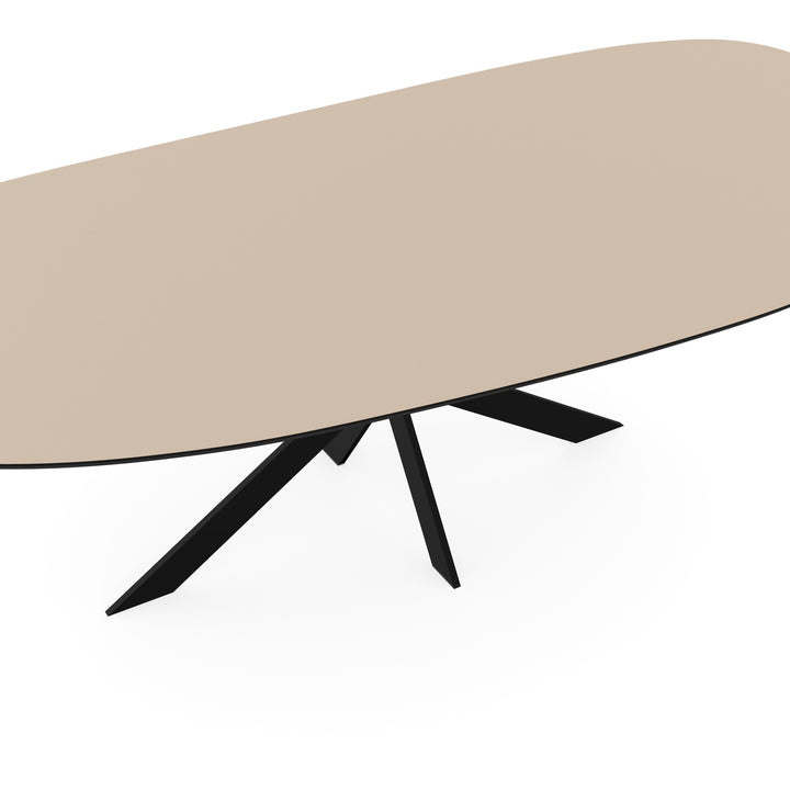 Melamine eettafel beige - Organisch Type A - Matrix ultra dun onderstel - {{ product.type }} - Kas20