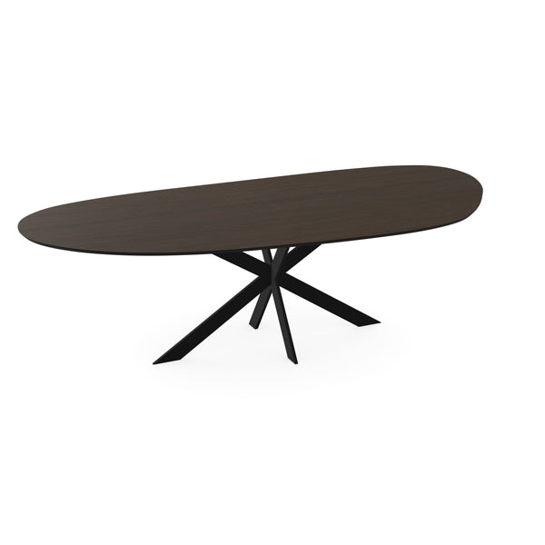 Melamine eettafel eiken bruin - Organisch Type A - Matrix ultra dun onderstel - {{ product.type }} - Kas20