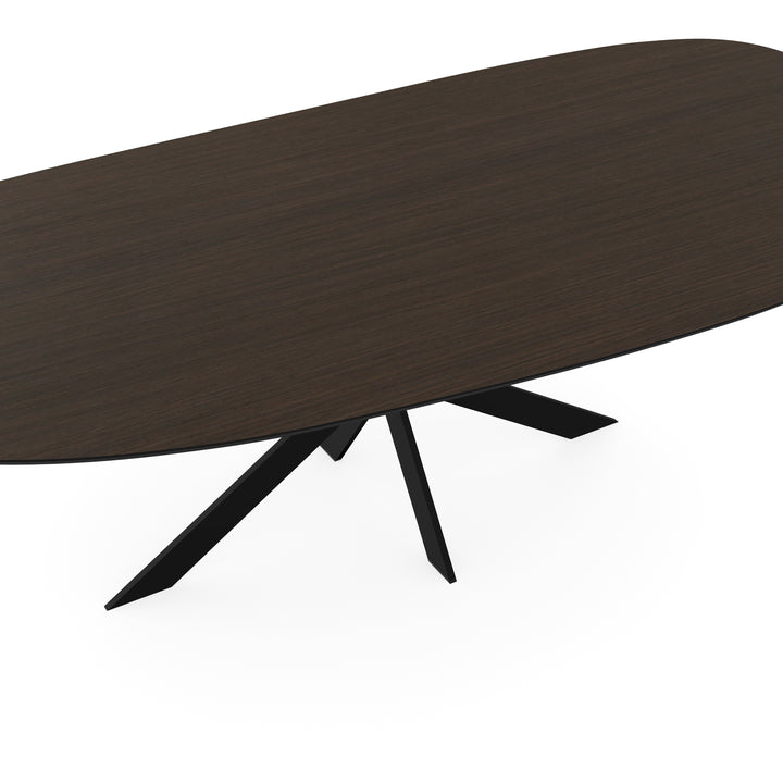 Melamine eettafel eiken bruin - Organisch Type A - Matrix ultra dun onderstel - {{ product.type }} - Kas20