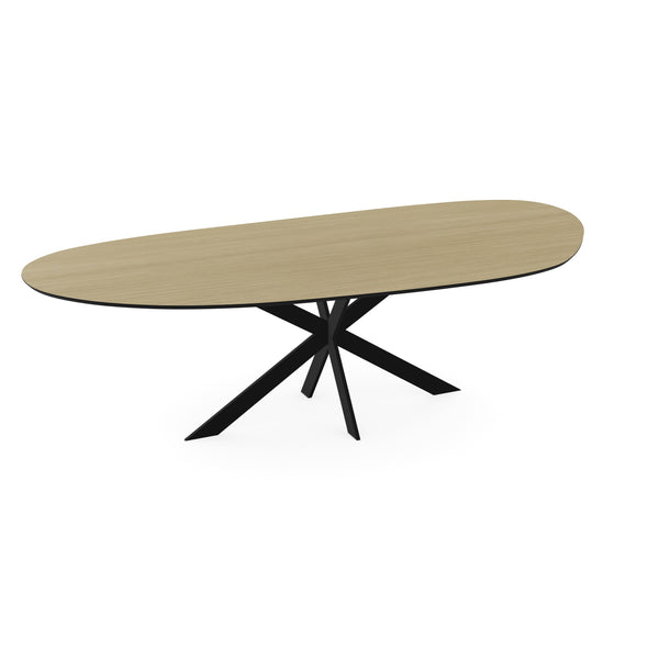 Melamine eettafel eiken licht - Druppel Type A - Matrix ultra dun onderstel