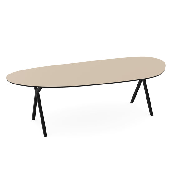 Melamine eettafel beige - Organisch Type A - Scissor onderstel - {{ product.type }} - Kas20