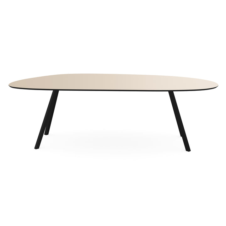 Melamine eettafel beige - Organisch type A - Schuine i zwart - {{ product.type }} - Kas20