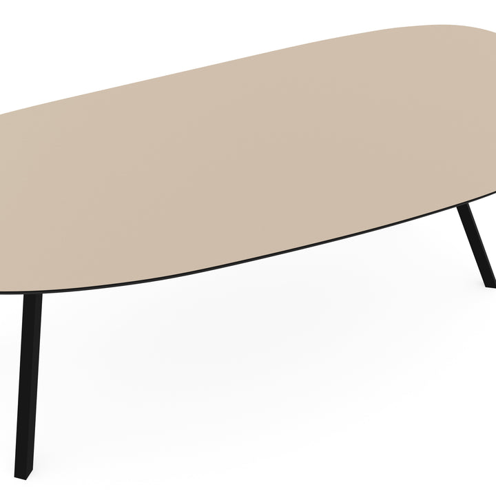 Melamine eettafel beige - Organisch type A - Schuine i zwart - {{ product.type }} - Kas20