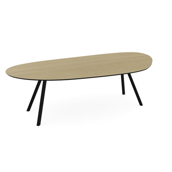 Melamine eettafel eiken licht - Druppel Type A - Schuine i onderstel