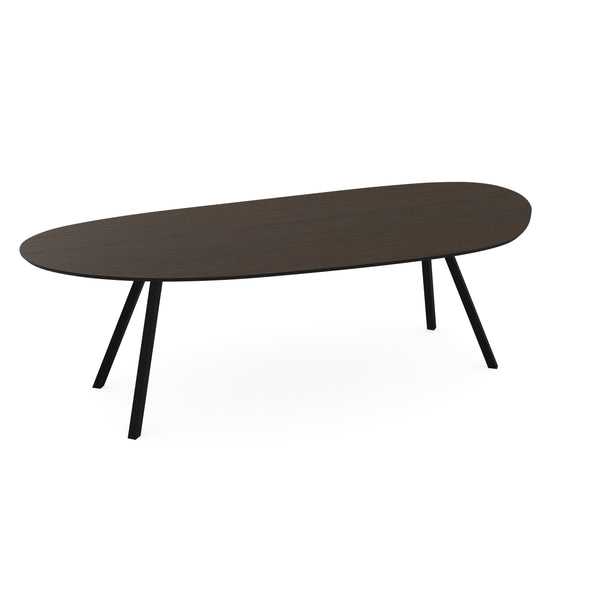 Melamine eettafel eiken bruin - Organisch Type A - Schuine i onderstel - {{ product.type }} - Kas20