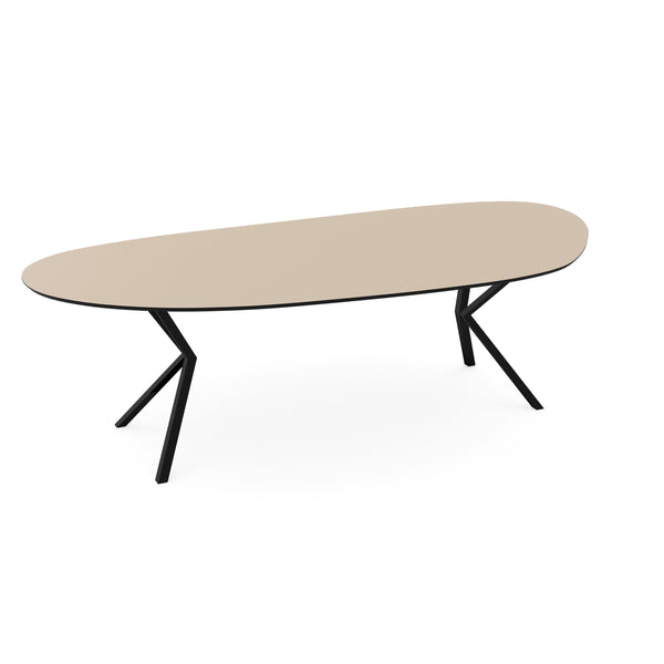 Melamine eettafel beige - Organisch Type A - VV onderstel - {{ product.type }} - Kas20