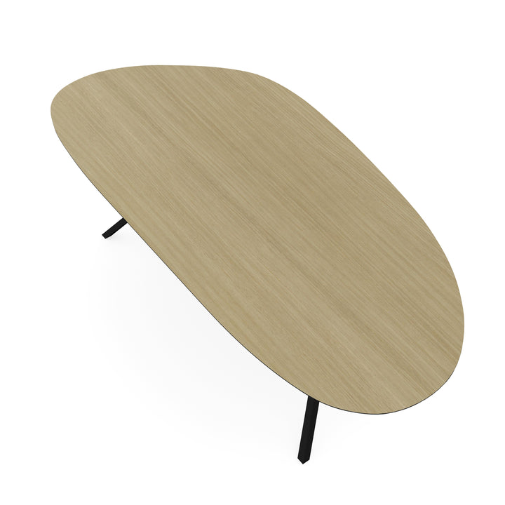 Melamine eettafel eiken licht - Druppel Type A - VV onderstel - {{ product.type }} - Kas20