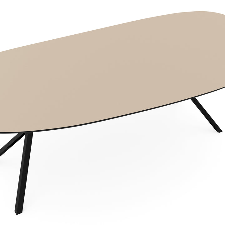 Melamine eettafel beige - Organisch Type A - VV onderstel - {{ product.type }} - Kas20