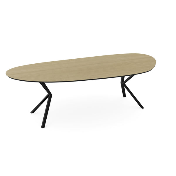 Melamine eettafel eiken licht - Druppel Type A - VV onderstel