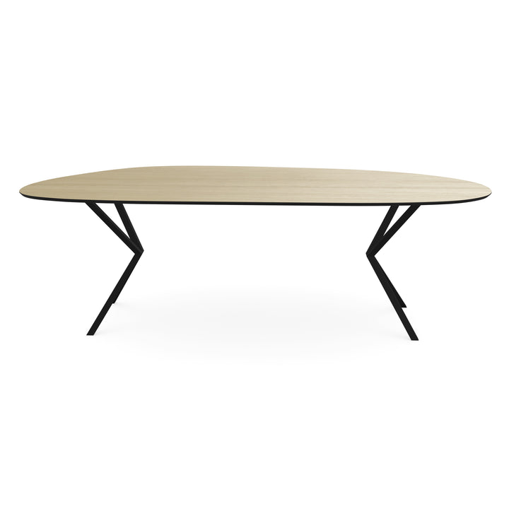 Melamine eettafel eiken licht - Druppel Type A - VV onderstel - {{ product.type }} - Kas20