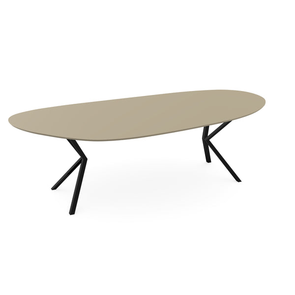 Melamine eettafel Dark Ecru - Organisch B - VV zwart