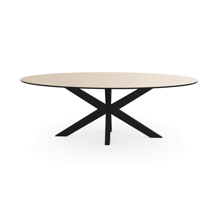 Melamine eettafel beige - Ovaal - Matrix dun onderstel - {{ product.type }} - Kas20