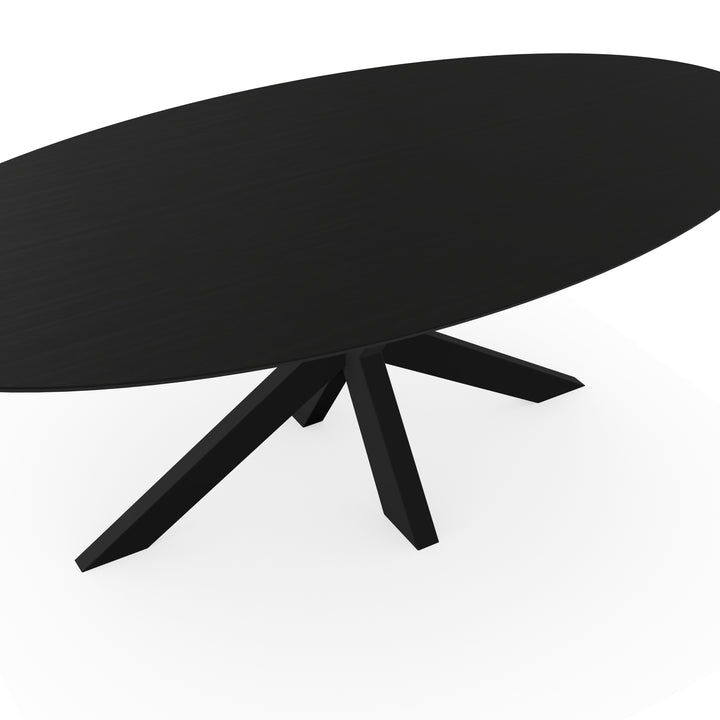 Melamine eettafel eiken zwart - Ovaal - Matrix dun onderstel - {{ product.type }} - Kas20