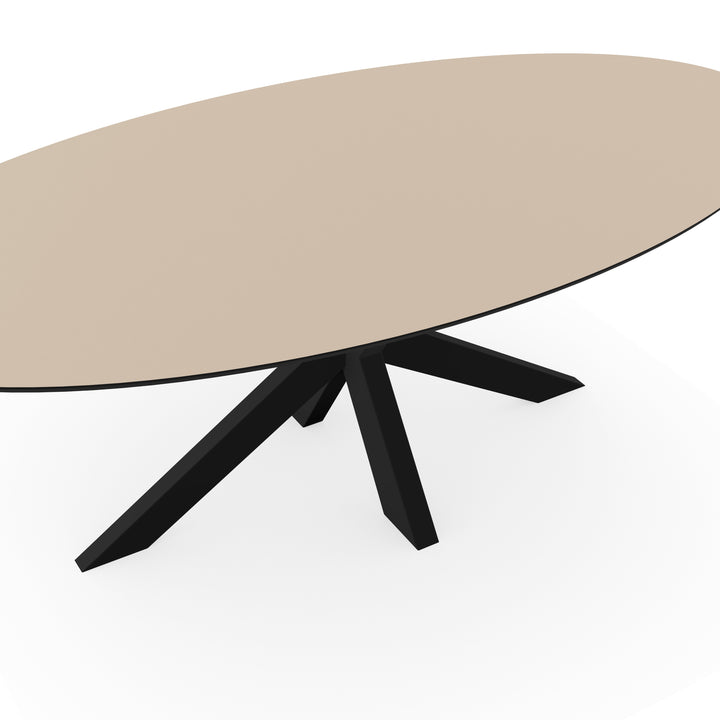 Melamine eettafel beige - Ovaal - Matrix dun onderstel - {{ product.type }} - Kas20
