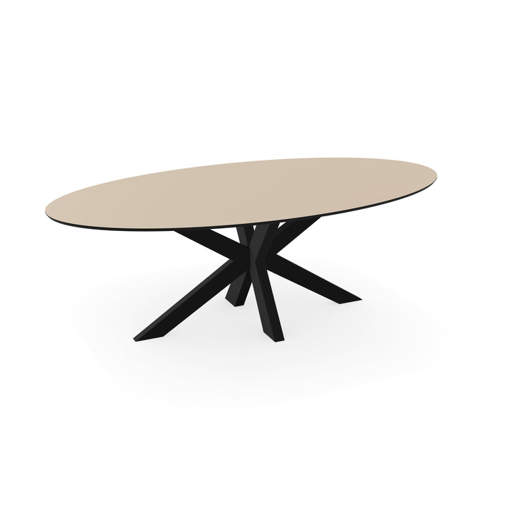 Melamine eettafel beige - Ovaal - Matrix dun onderstel - {{ product.type }} - Kas20