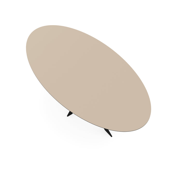 Melamine eettafel beige - Ovaal - Matrix ultra dun zwart - {{ product.type }} - Kas20