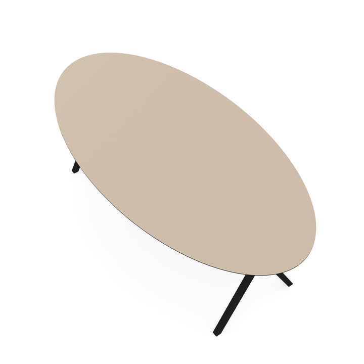 Melamine eettafel beige - Ovaal - Scissor onderstel - {{ product.type }} - Kas20