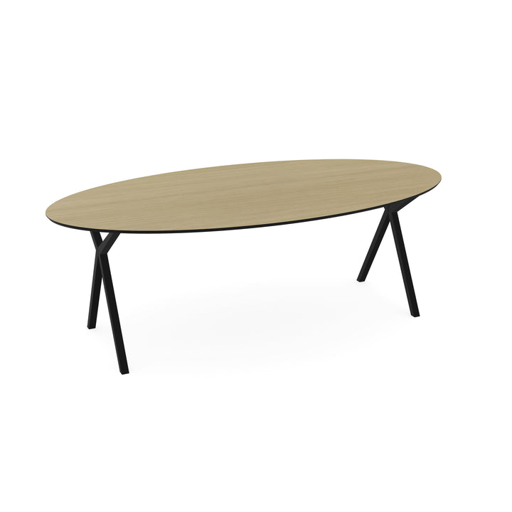 Melamine eettafel eiken licht - Ovaal - Scissor onderstel - {{ product.type }} - Kas20