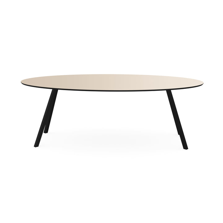 Melamine eettafel beige - Ovaal - Schuine i onderstel - {{ product.type }} - Kas20
