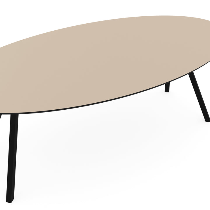 Melamine eettafel beige - Ovaal - Schuine i onderstel - {{ product.type }} - Kas20