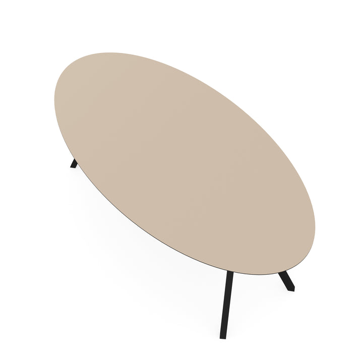 Melamine eettafel beige - Ovaal - Schuine i onderstel - {{ product.type }} - Kas20
