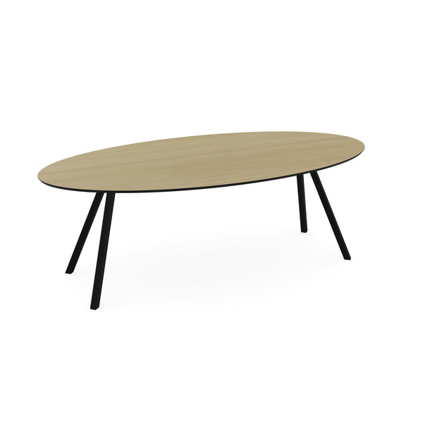 Melamine eettafel eiken licht - Ovaal - Schuine i onderstel