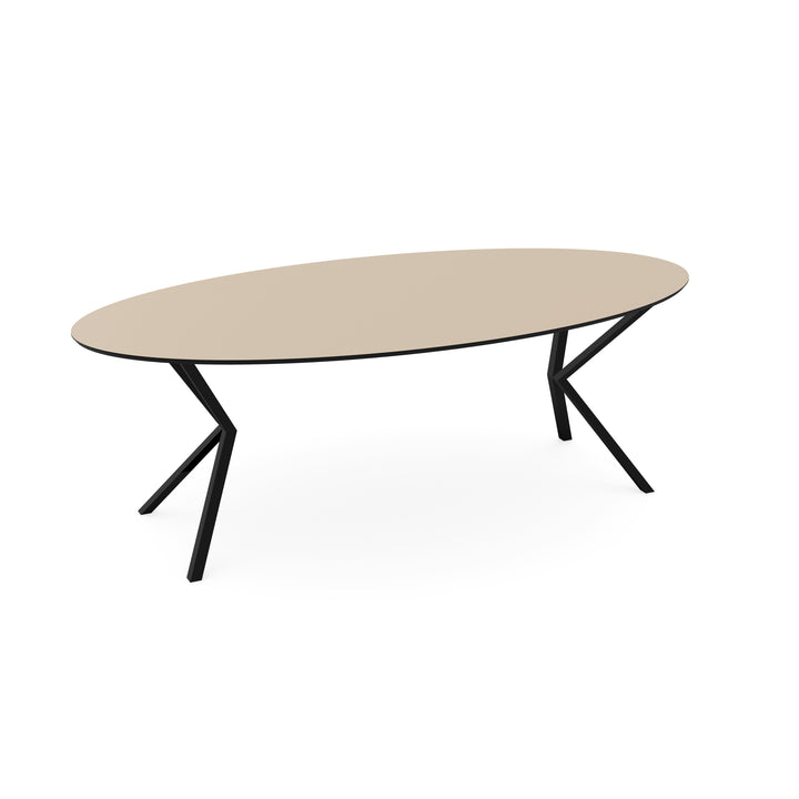 Melamine eettafel beige - Ovaal - VV onderstel - {{ product.type }} - Kas20