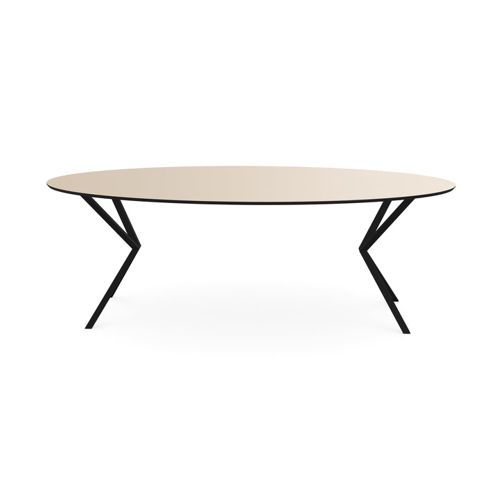 Melamine eettafel beige - Ovaal - VV onderstel - {{ product.type }} - Kas20